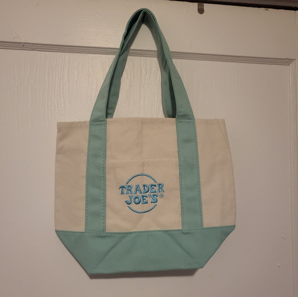 Cream and Pastel Green Tote Bag